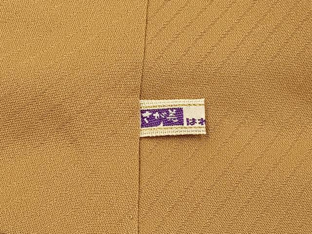 平和屋着物●上質な色無地 辻が花地紋 飴色 さが美扱い 正絹 逸品 BAAX6405hj