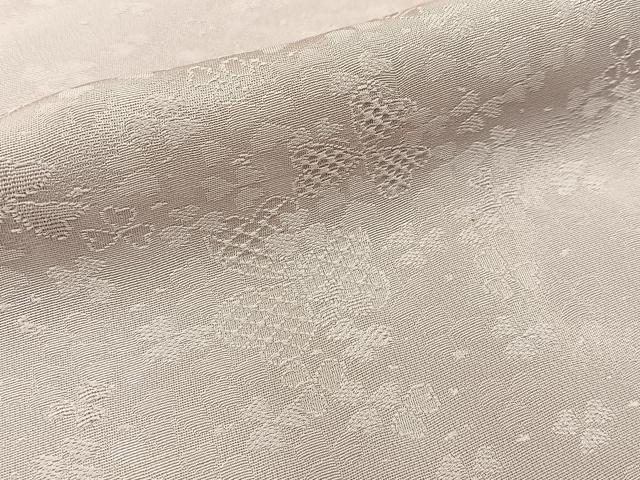 平和屋着物●上質な色無地 三つ葉地紋 桜鼠色 正絹 逸品 未使用 BAAX6406hj