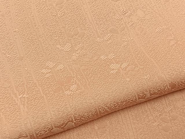 平和屋着物●上質な色無地 草葉地紋 赤香色 正絹 逸品 BAAX6408hj
