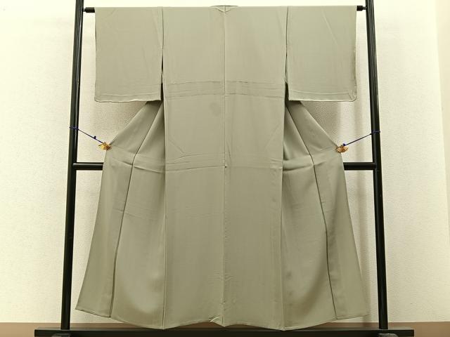 平和屋着物▽上質な色無地 単衣 白橡色 正絹 逸品 未使用 BAAX6423hj