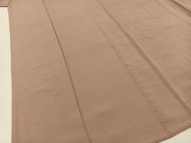 平和屋着物▽上質な色無地 単衣 赤白橡色 正絹 逸品 BAAX6434hj