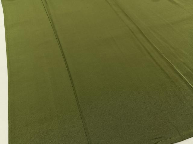平和屋着物▽上質な色無地 単衣 海松色 正絹 逸品 BAAX6439hj