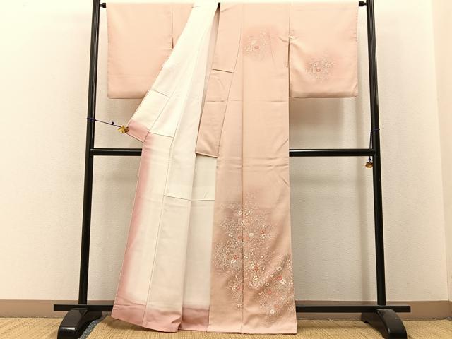 平和屋着物■訪問着 草花文 正絹 逸品 BAAX6453hj
