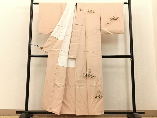平和屋着物■訪問着 友禅 作家物 草花文 暈し染め 正絹 逸品 BAAX6454hj