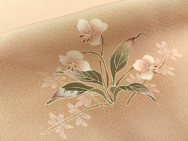 平和屋着物■訪問着 友禅 作家物 草花文 暈し染め 正絹 逸品 BAAX6454hj