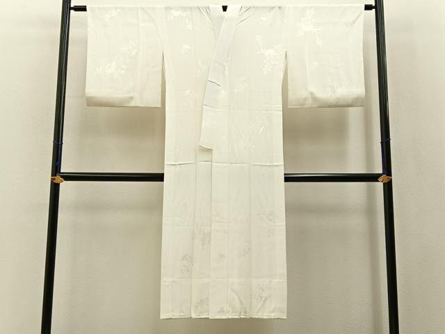 平和屋着物■長襦袢 無双仕立て 草花地紋 正絹 逸品 BAAX6462hj