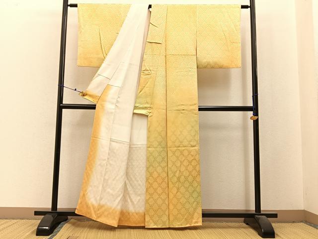 平和屋着物■上質な小紋 花青海波地紋 暈し染め 正絹 逸品 BAAX6502hj
