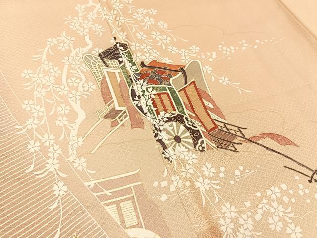 平和屋着物■訪問着 御所解花鳥文 暈し染め 金彩 正絹 逸品 BAAX6506hj