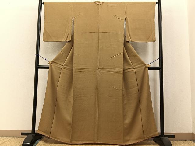 平和屋着物■上質な色無地 桑染色 正絹 逸品 BAAX6527hj