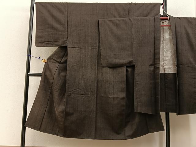 平和屋着物■男性 紬 アンサンブル 霞文 正絹 逸品 BAAX6549hj
