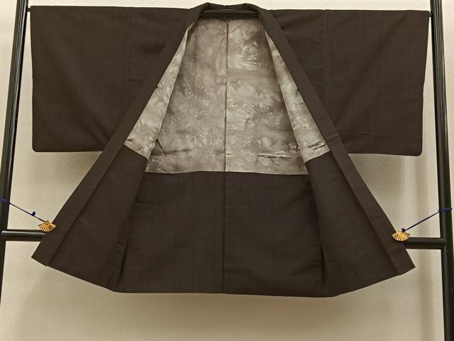 平和屋着物■男性 紬 アンサンブル 霞文 正絹 逸品 BAAX6549hj