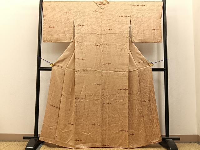 平和屋着物■上質な小紋 草花文 正絹 逸品 BAAX6556hj