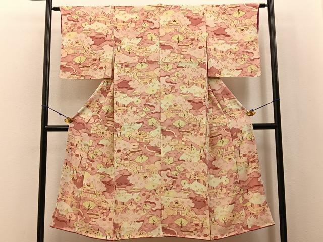 平和屋着物■上質な小紋 風景文 正絹 逸品 BAAX6568hj