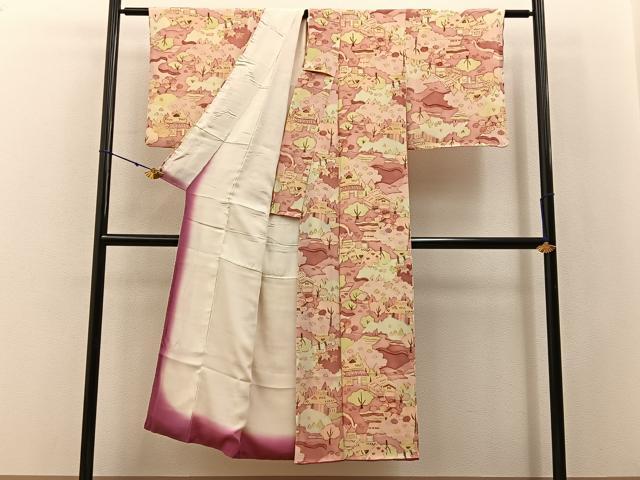 平和屋着物■上質な小紋 風景文 正絹 逸品 BAAX6568hj