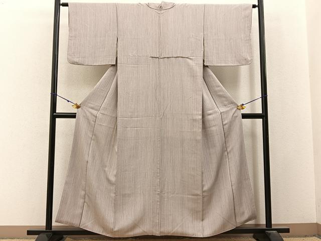 平和屋着物■上質な小紋 縞 正絹 逸品 BAAX6569hj
