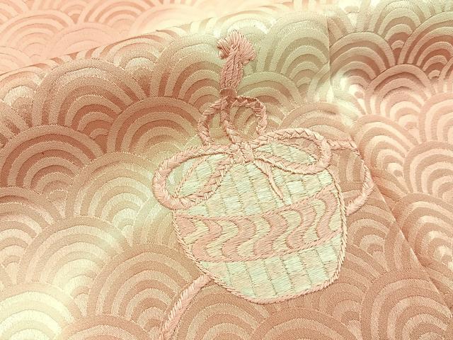 平和屋着物■訪問着 総刺繍 仕覆陶器花文 暈し染め 正絹 逸品 BAAX6571hj