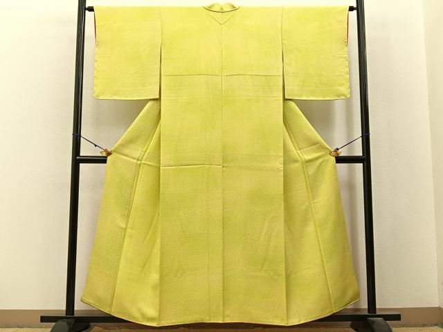 平和屋着物■上質なお召 鹿の子文様 正絹 逸品 BAAX6583hj