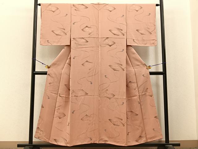 平和屋着物●上質な小紋 地紋起こし 花絵巻 正絹 逸品 未使用 BAAX6587hj