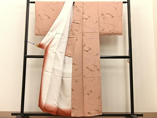 平和屋着物●上質な小紋 地紋起こし 花絵巻 正絹 逸品 未使用 BAAX6587hj