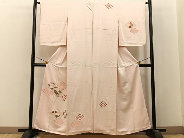 平和屋着物■訪問着 刺繍 菱花文 金彩 正絹 逸品 BAAX6589hj