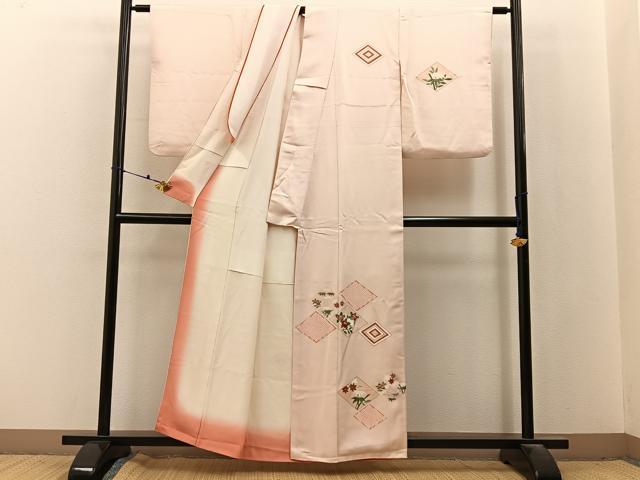 平和屋着物■訪問着 刺繍 菱花文 金彩 正絹 逸品 BAAX6589hj