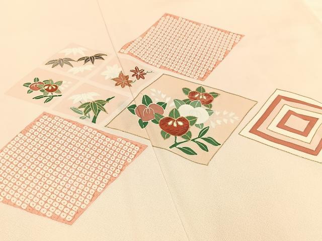 平和屋着物■訪問着 刺繍 菱花文 金彩 正絹 逸品 BAAX6589hj