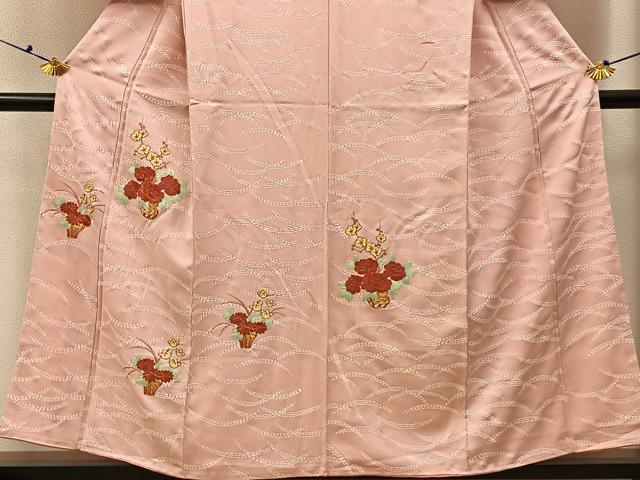 平和屋着物■訪問着 駒刺繍 花籠文 正絹 逸品 未使用 BAAX6592hj