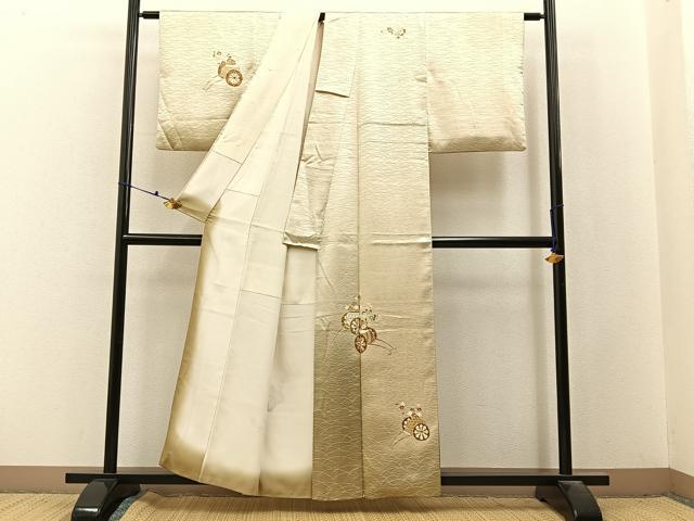 平和屋着物■訪問着 花車文 暈し染め 金彩 正絹 逸品 BAAX6593hj