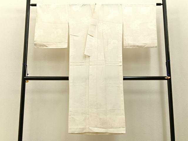 平和屋着物■長襦袢 無双仕立て 流水花地紋 正絹 逸品 BAAX6596hj