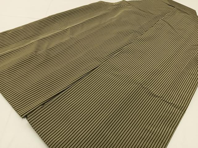平和屋着物●男性 行灯袴 縞 正絹 逸品 BAAX6603hj