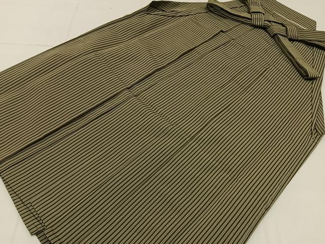 平和屋着物●男性 行灯袴 縞 正絹 逸品 BAAX6603hj