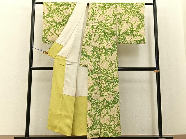 平和屋着物■上質な小紋 梅楓文 正絹 逸品 BAAX6626hj