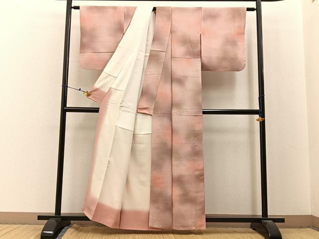 平和屋着物■上質な小紋 流水地紋 暈し染め 正絹 逸品 BAAX6644hj