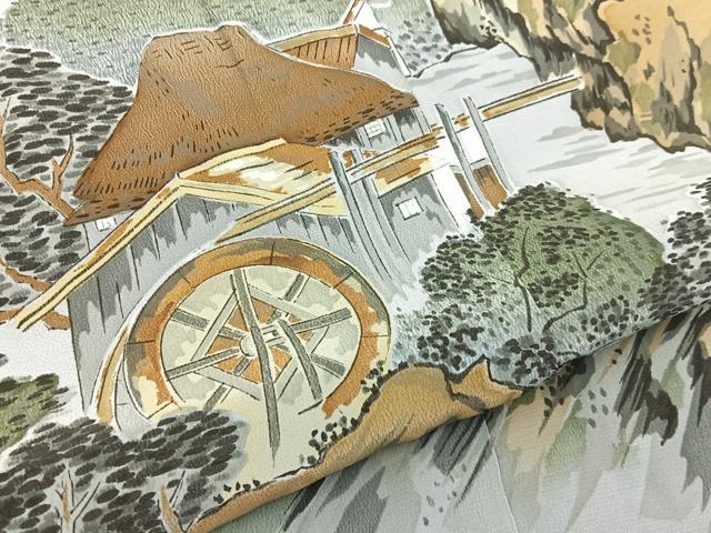 平和屋着物■男性 長襦袢 袷 手描き 御所解文 暈し染め 正絹 逸品 BAAX6650hj
