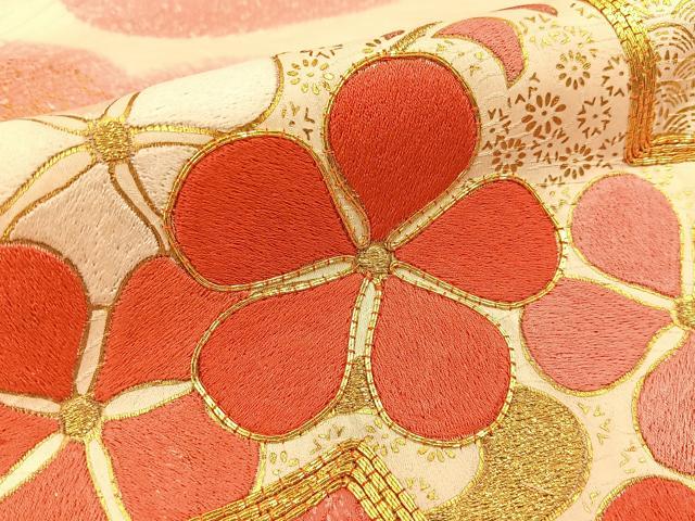 平和屋着物■豪華振袖 駒刺繍 松花文 暈し染め 金彩 正絹 逸品 BAAX6656hj