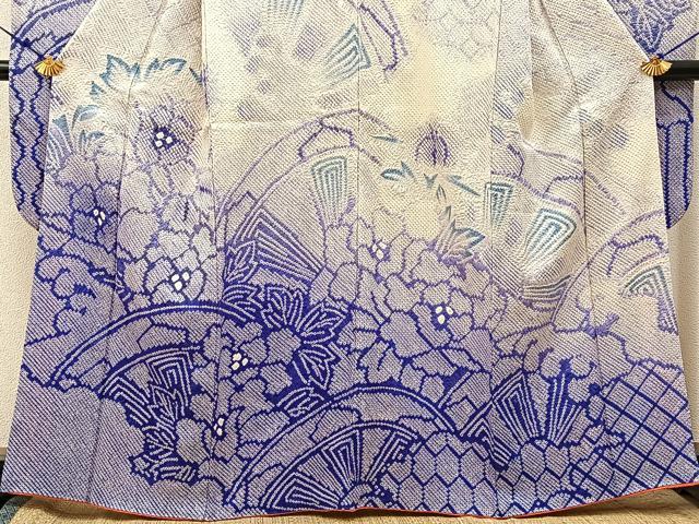 平和屋着物●豪華振袖 総絞り 片輪車牡丹文 正絹 逸品 BAAX6659hj