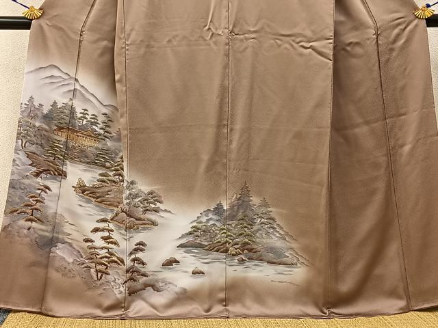 平和屋着物■訪問着 風景文 暈し染め 金彩 正絹 逸品 BAAX6706hj