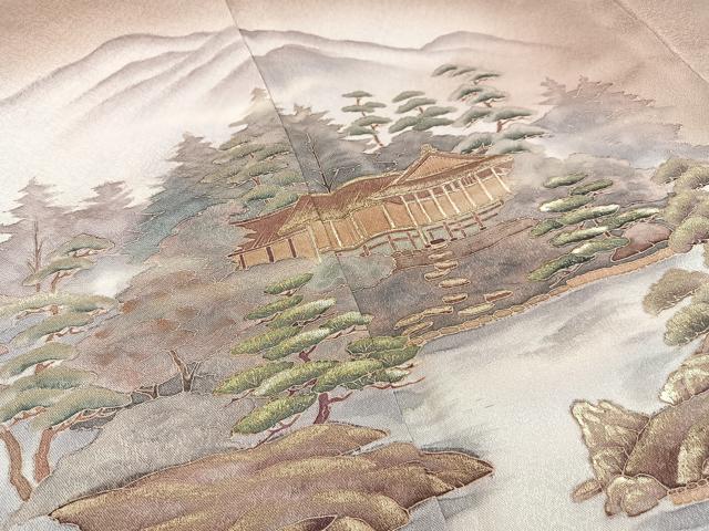 平和屋着物■訪問着 風景文 暈し染め 金彩 正絹 逸品 BAAX6706hj
