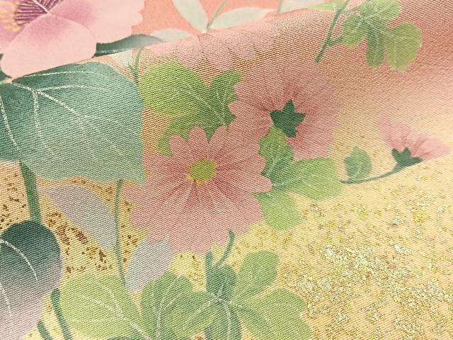 平和屋着物■訪問着 草花文 暈し染め 金彩 正絹 逸品 BAAX6711hj