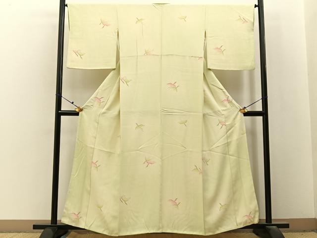 平和屋着物■上質な小紋 飛鶴文 暈し染め 正絹 逸品 BAAX6712hj