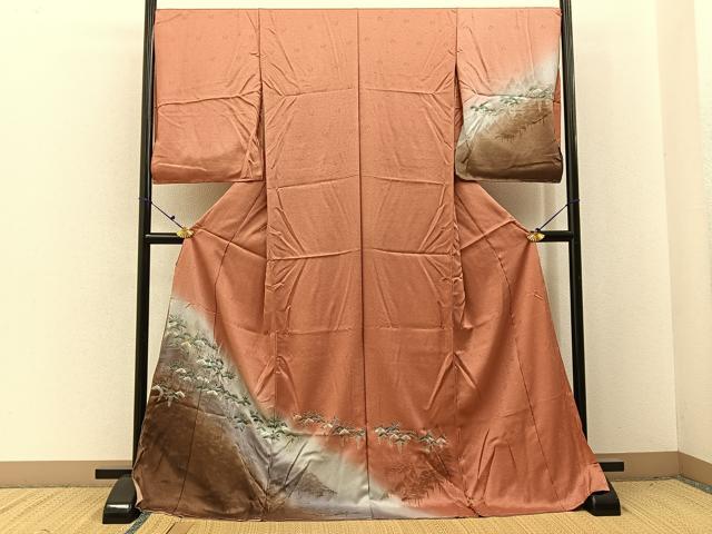 平和屋着物■訪問着 松 暈し染め 金銀彩 仮絵羽 逸品 未使用 BAAX6713hj