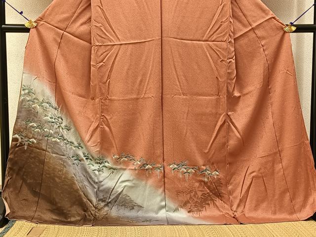 平和屋着物■訪問着 松 暈し染め 金銀彩 仮絵羽 逸品 未使用 BAAX6713hj