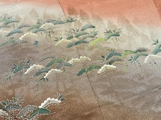 平和屋着物■訪問着 松 暈し染め 金銀彩 仮絵羽 逸品 未使用 BAAX6713hj
