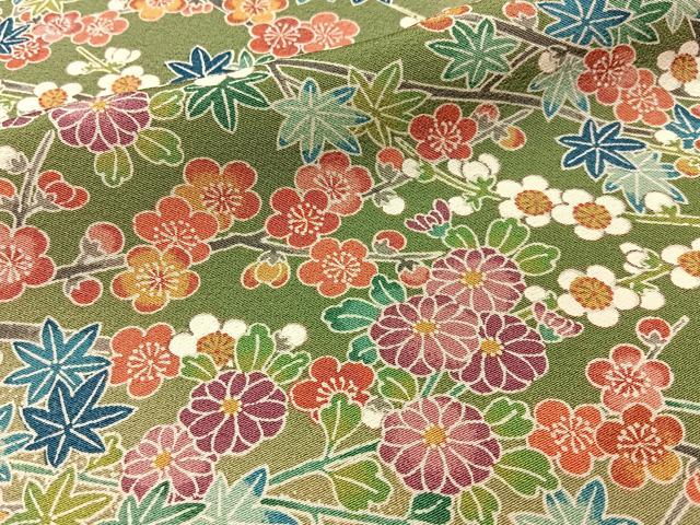 平和屋着物■上質な小紋 枝花文 暈し染め 正絹 逸品 BAAX6725hj