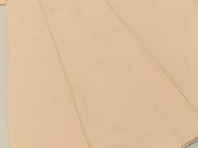 平和屋着物■上質な色無地 草花地紋 肌色 正絹 逸品 BAAX6750hj