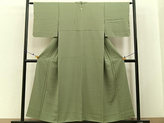 平和屋着物■上質な色無地 柳茶色 正絹 逸品 未使用 BAAX6752hj