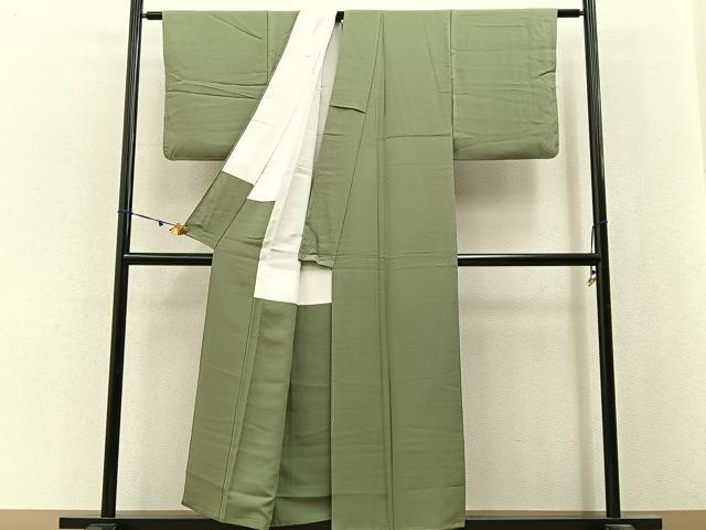 平和屋着物■上質な色無地 柳茶色 正絹 逸品 未使用 BAAX6752hj