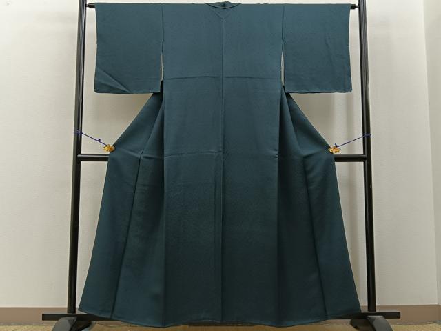 平和屋着物■上質な色無地 草葉地紋 革色 正絹 逸品 BAAX6754hj