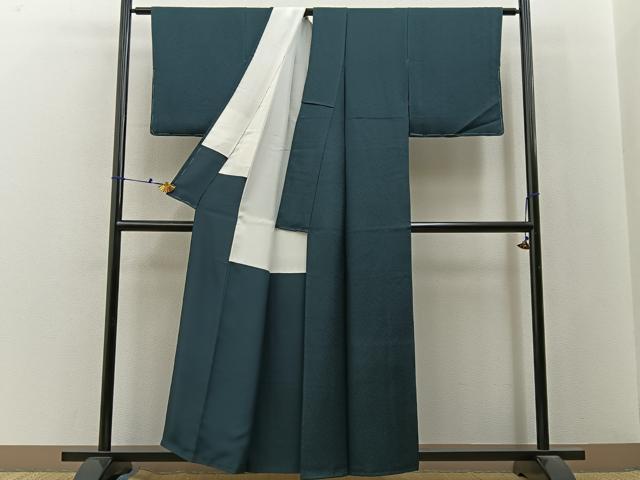 平和屋着物■上質な色無地 草葉地紋 革色 正絹 逸品 BAAX6754hj