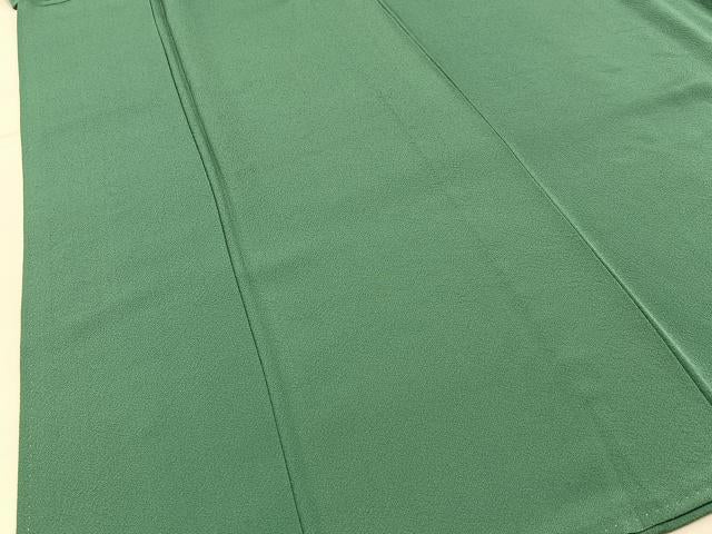 平和屋着物■上質な色無地 緑青色 正絹 逸品 BAAX6760hj